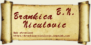 Brankica Niculović vizit kartica